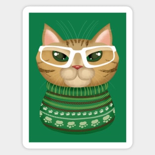 Christmas Cat Lady Magnet